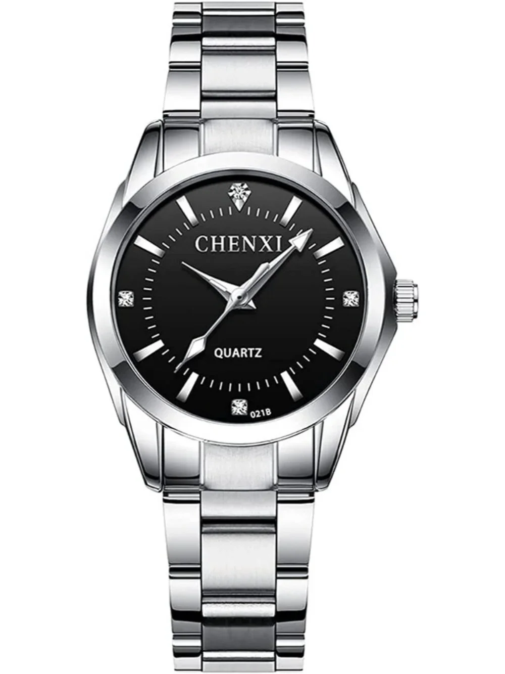 Women's Black Analog Quartz Stainless Steel Luminous Waterproof Dress Watches